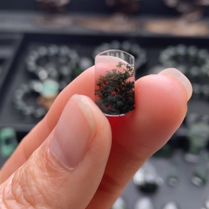 未镶嵌水晶项链绿幽灵聚宝盆吊坠