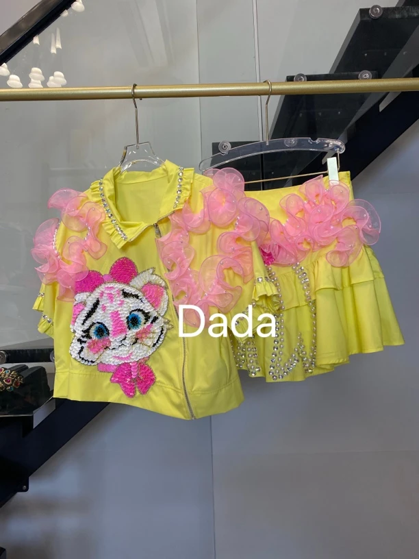 Dada设计款新款重工个性款休闲时尚百搭洋气套装C13