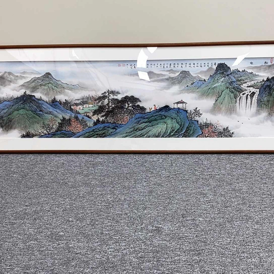 国画黄开前六尺对开带框