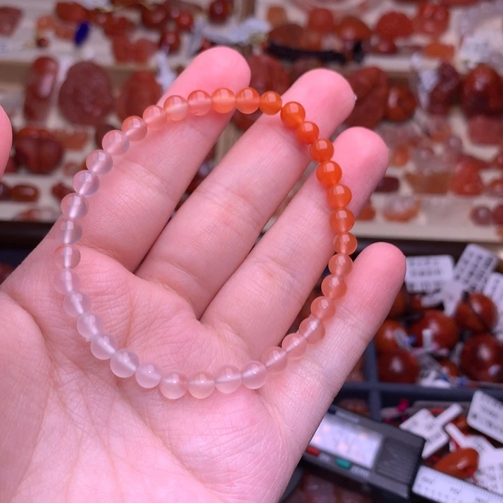 南红玛瑙未镶嵌珠宝半成品渐变单圈