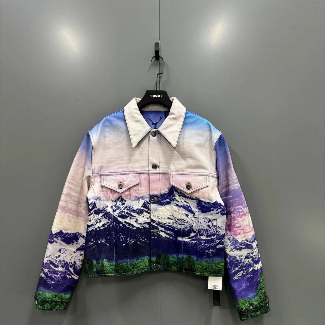 未使用 LouisVuitton/路易威登 (ll) 风景牛仔外套 48-56 016675