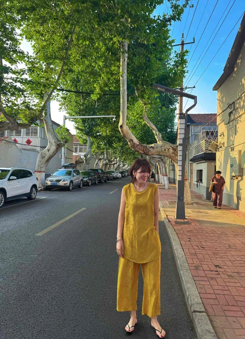 木子静−「南北套装」夏季新款时尚百搭提花国风套装