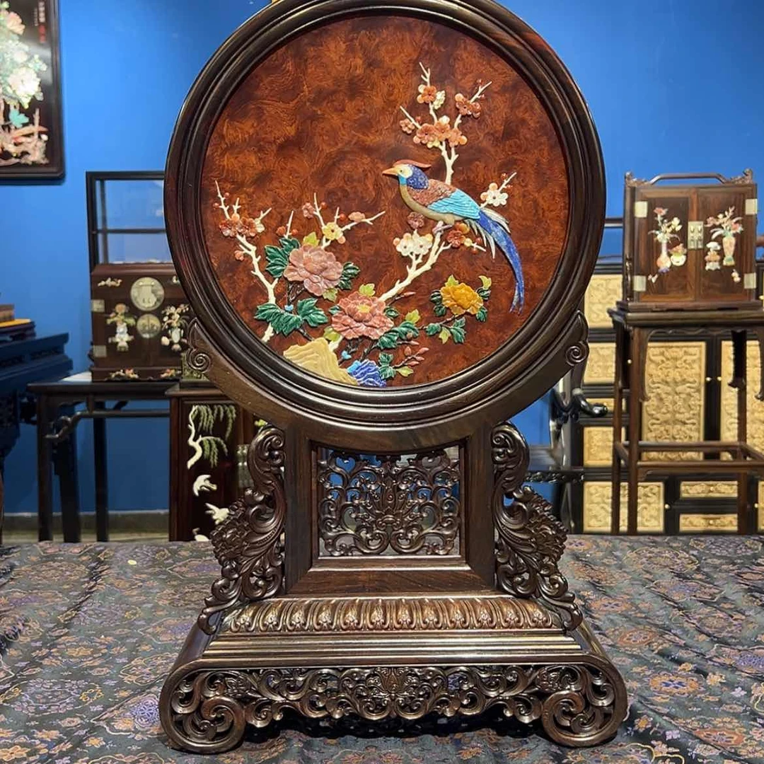 【闪购商品】红酸枝木类成套家具台屏