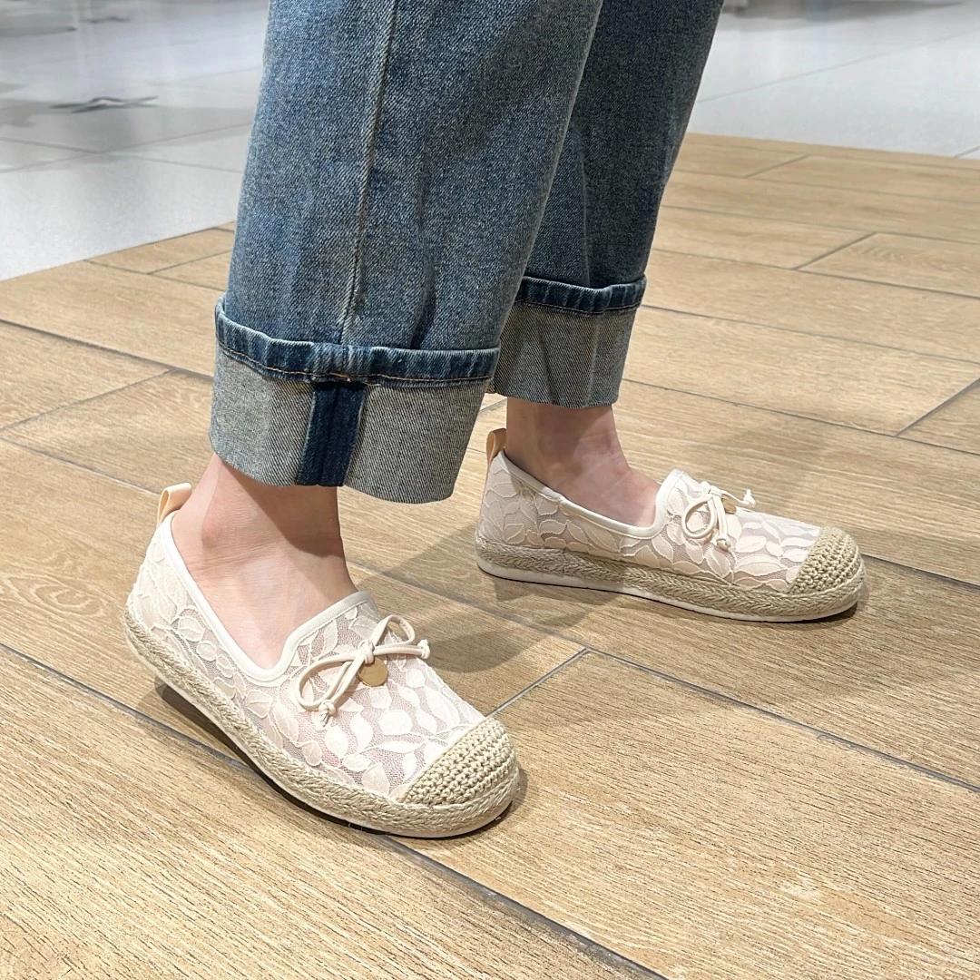 欧若假日风热风渔夫鞋春夏季新款轻奢平底透气布鞋女H29W25105