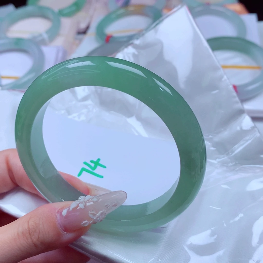 未镶嵌手镯翡翠天然缅甸翡翠A货手镯 74号