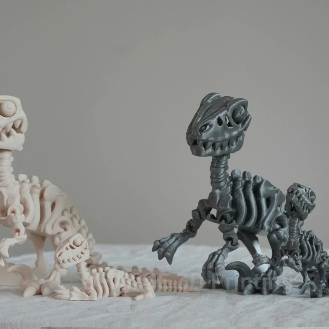 创意3D打印迅猛龙模型骸骨多关节可活动儿童侏罗纪高级恐龙玩具偶