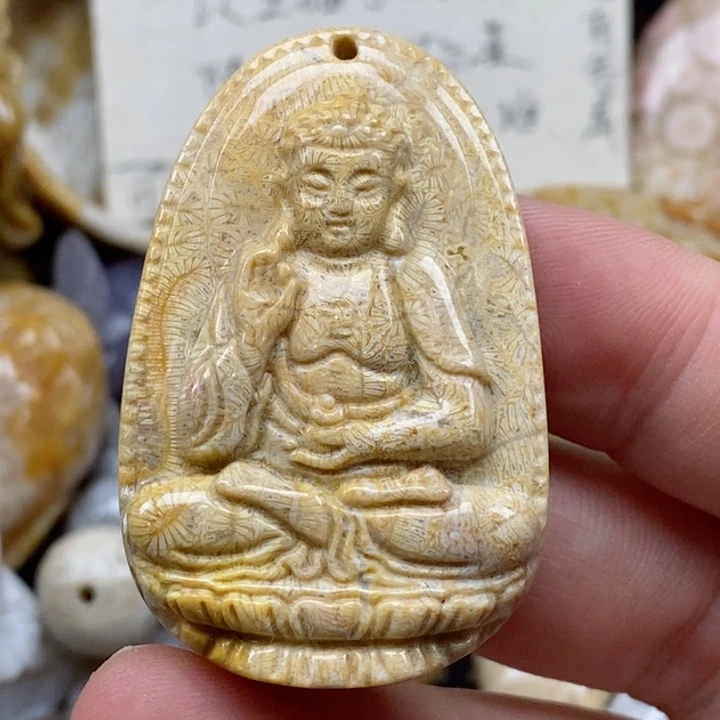 颈饰未镶嵌硅化珊瑚（珊瑚玉）灯**珊
