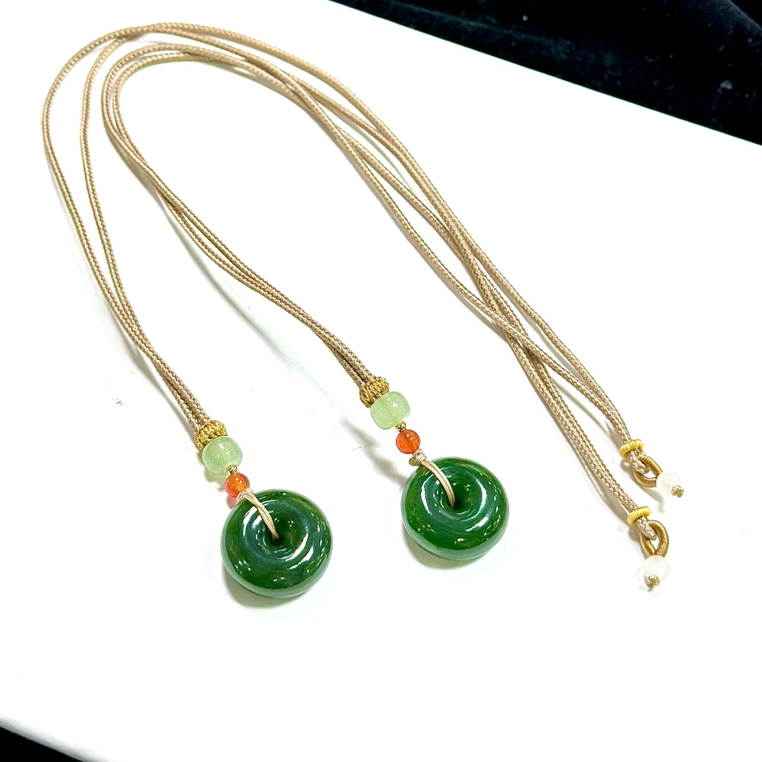 【CH】和田玉碧玉平安扣吊坠（多样性发其一）