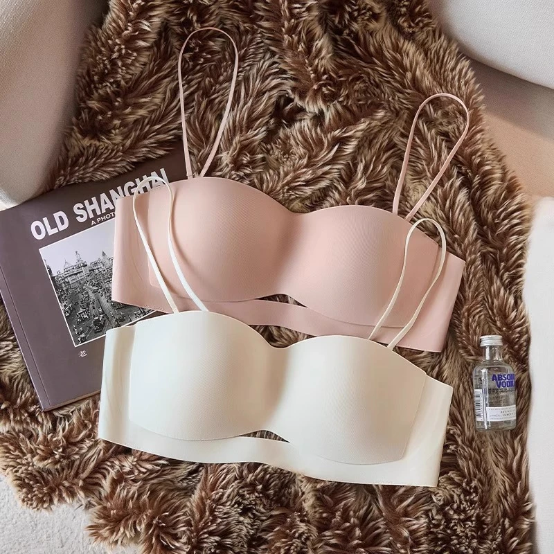 防走光无肩带防滑内衣女士美背隐形抹胸聚拢无痕收副乳透气文胸罩