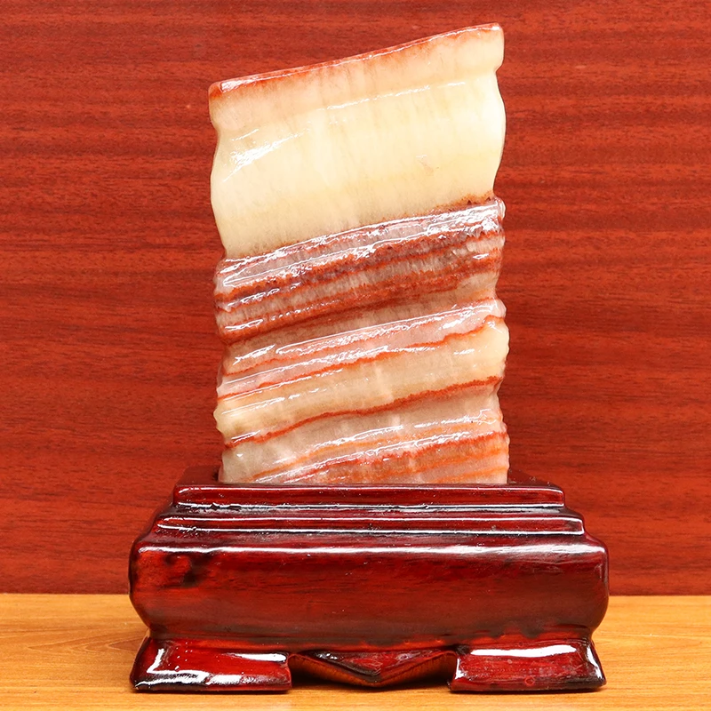 奇石10*15*6cm1456g摆件天然石材猪肉石五花肉装饰工艺品礼物礼品