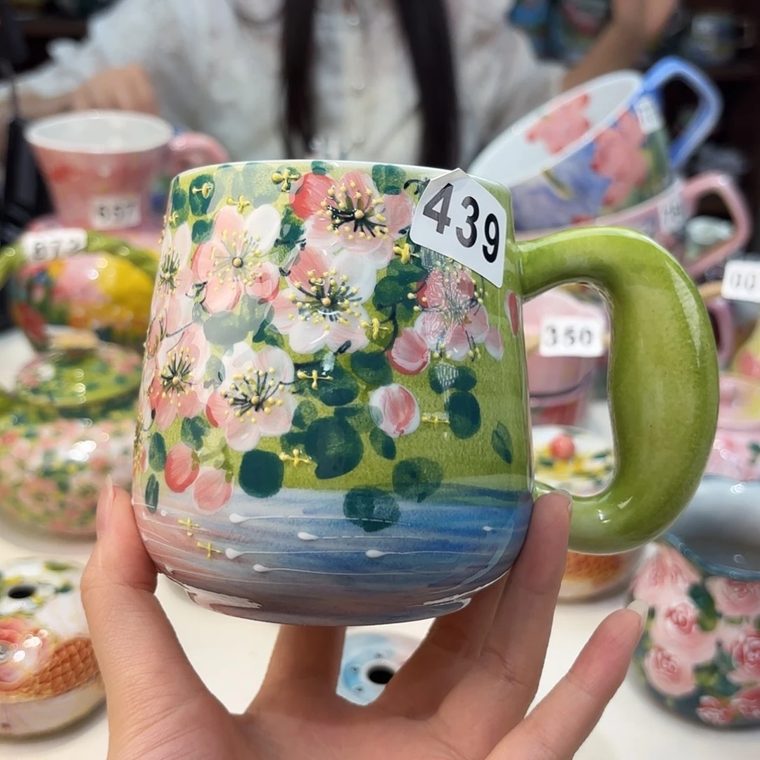 瓷片景德镇手绘高温釉下彩陶瓷茶具