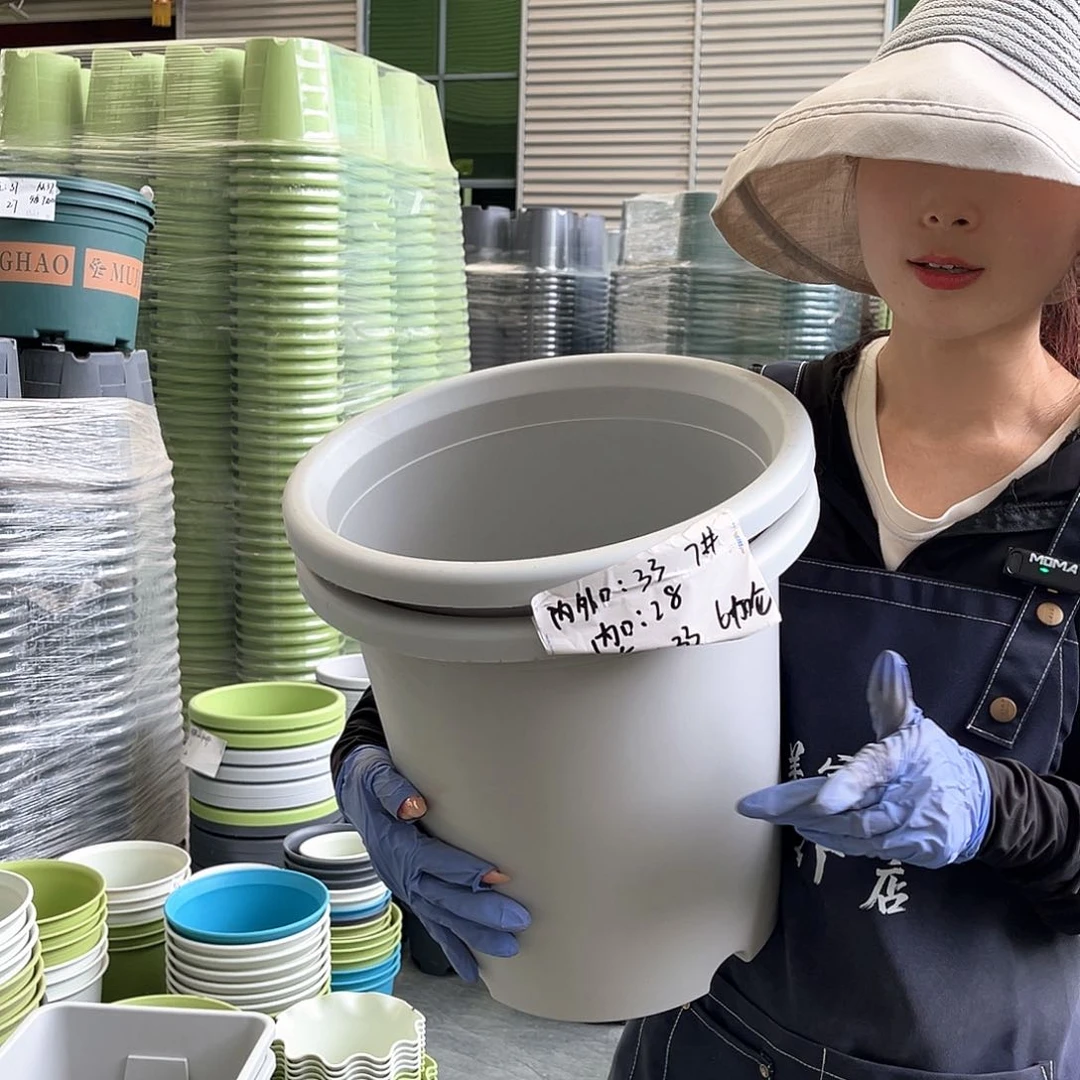 四季盆7#灰白色6个无托