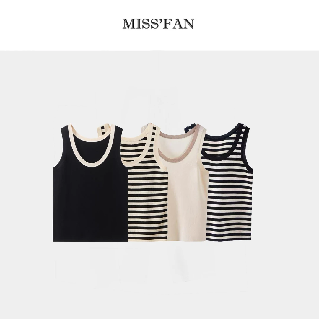 「工字U型领」 亚麻桑蚕丝 轻薄针织无袖背心