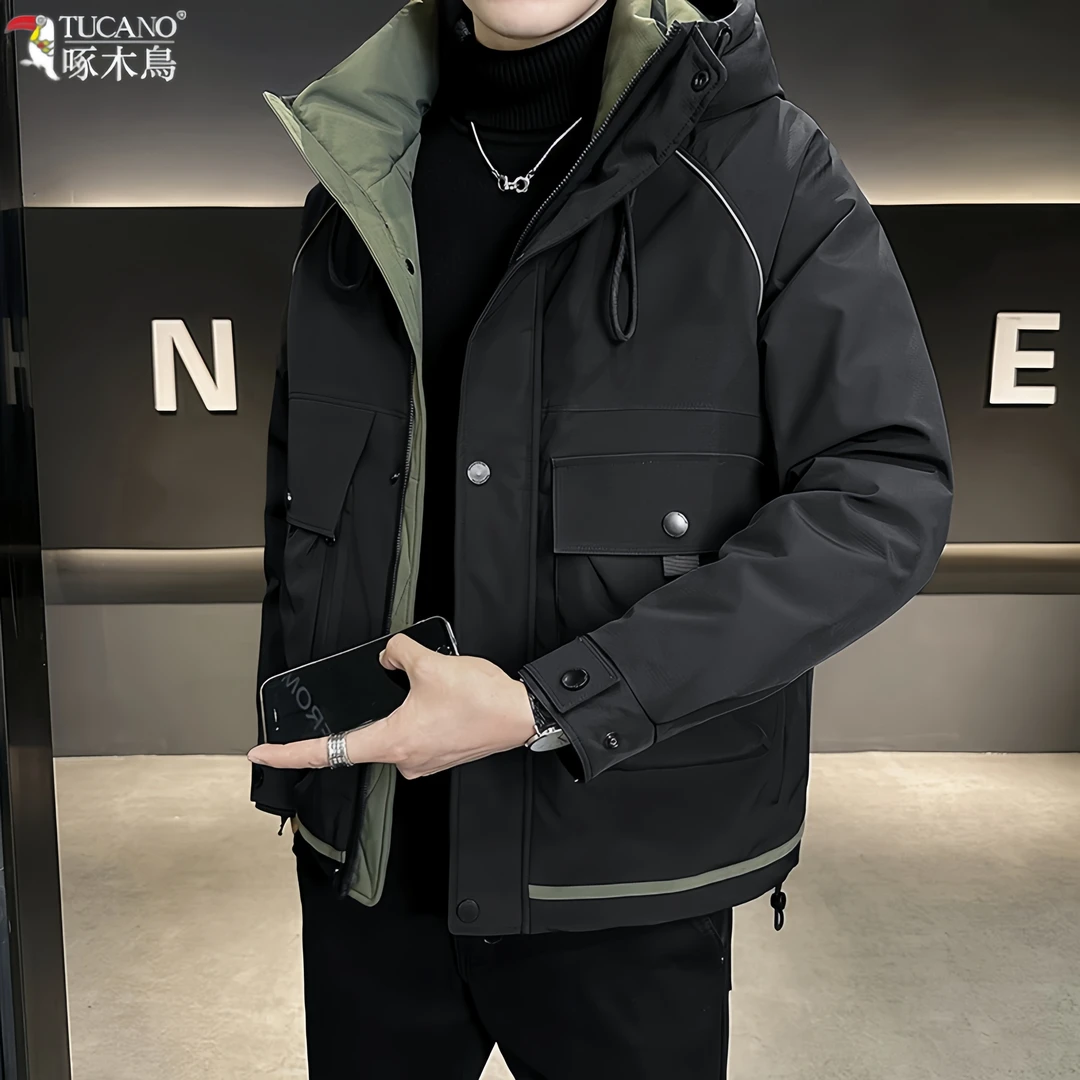 TUCANO/啄木鳥男士工装连帽加厚防寒服冬季新款加厚保暖冲锋衣男
