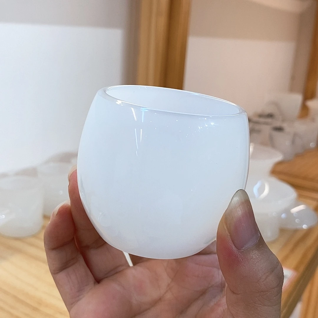 手工艺品琉璃白玉琉璃主人杯