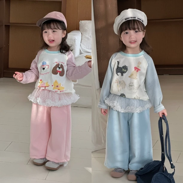 儿童春季百搭春秋童装卡通T+卫裤（裤子包含屁帘）A5-155A5-170