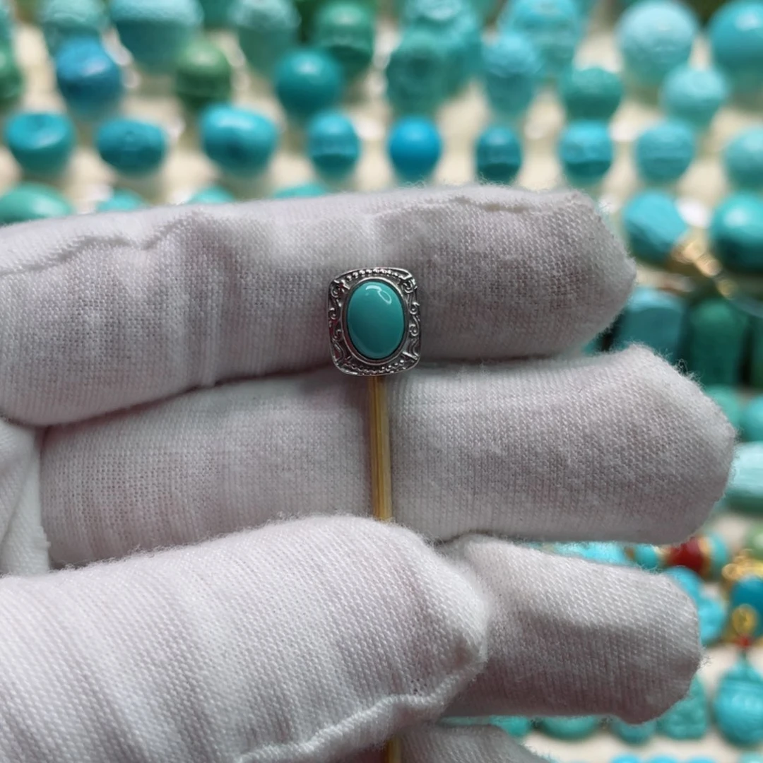 绿松石珠宝奇石银S925镶嵌