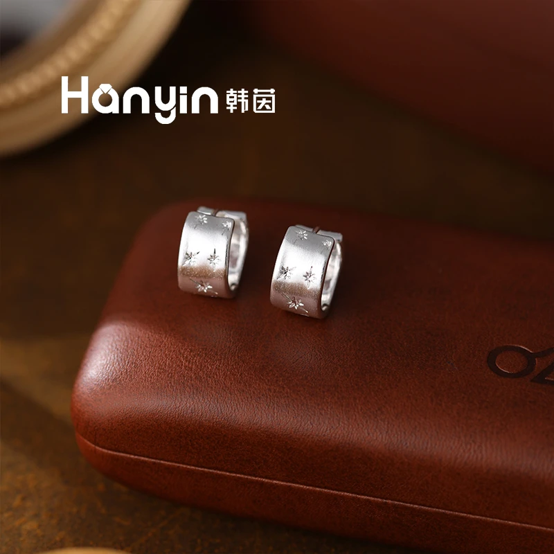 铜合金耳饰 日韩2025新款简约精美日常百搭通勤八芒星耳环AAA