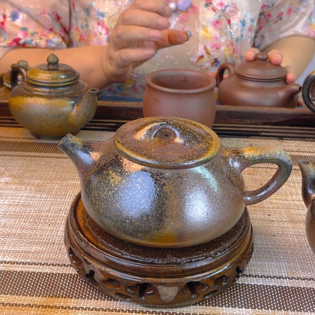 茶壶紫砂底槽清柴烧350cc