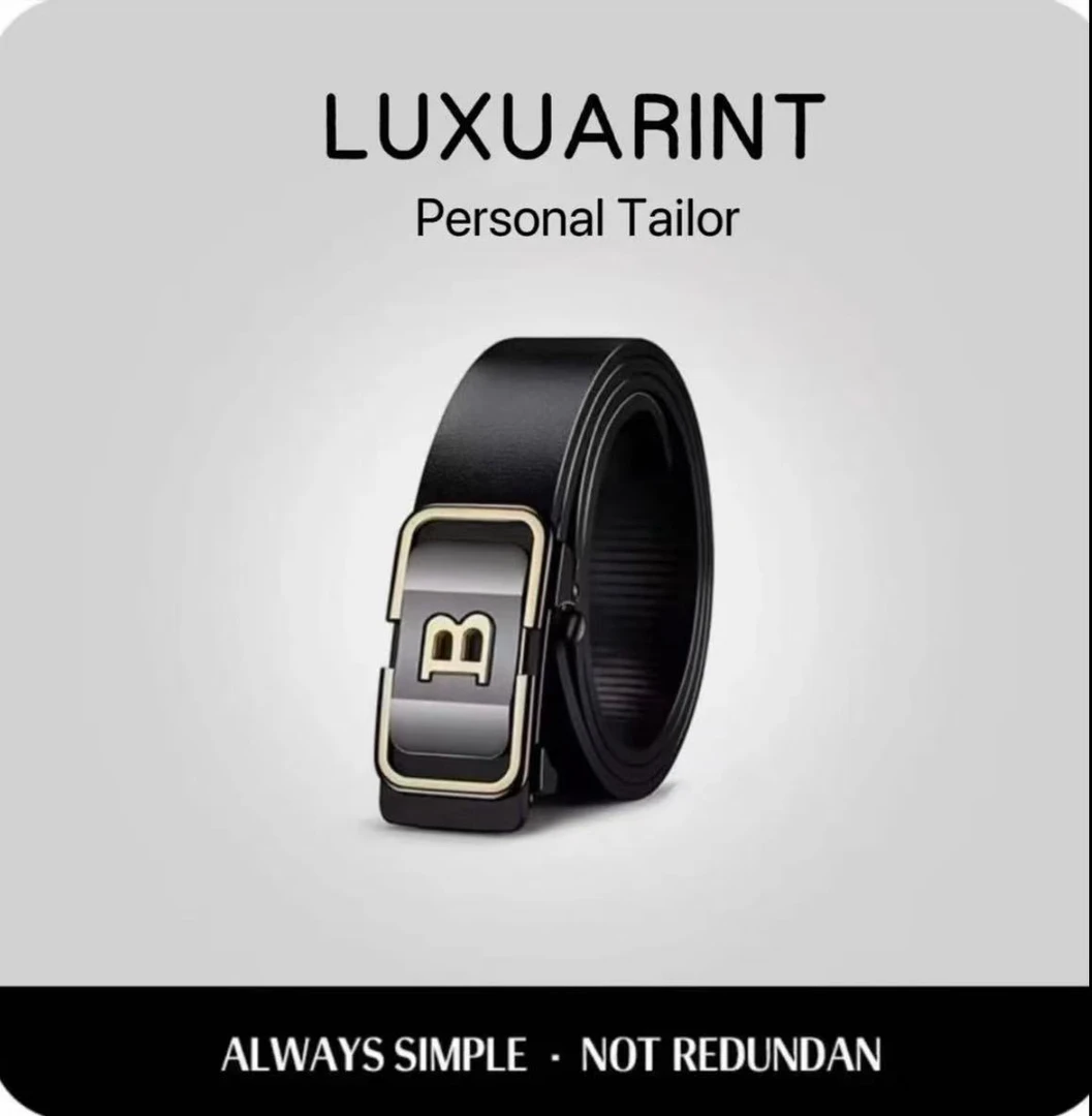 休闲简约经典男款字母B内穿百搭扣男士皮带【无礼盒】