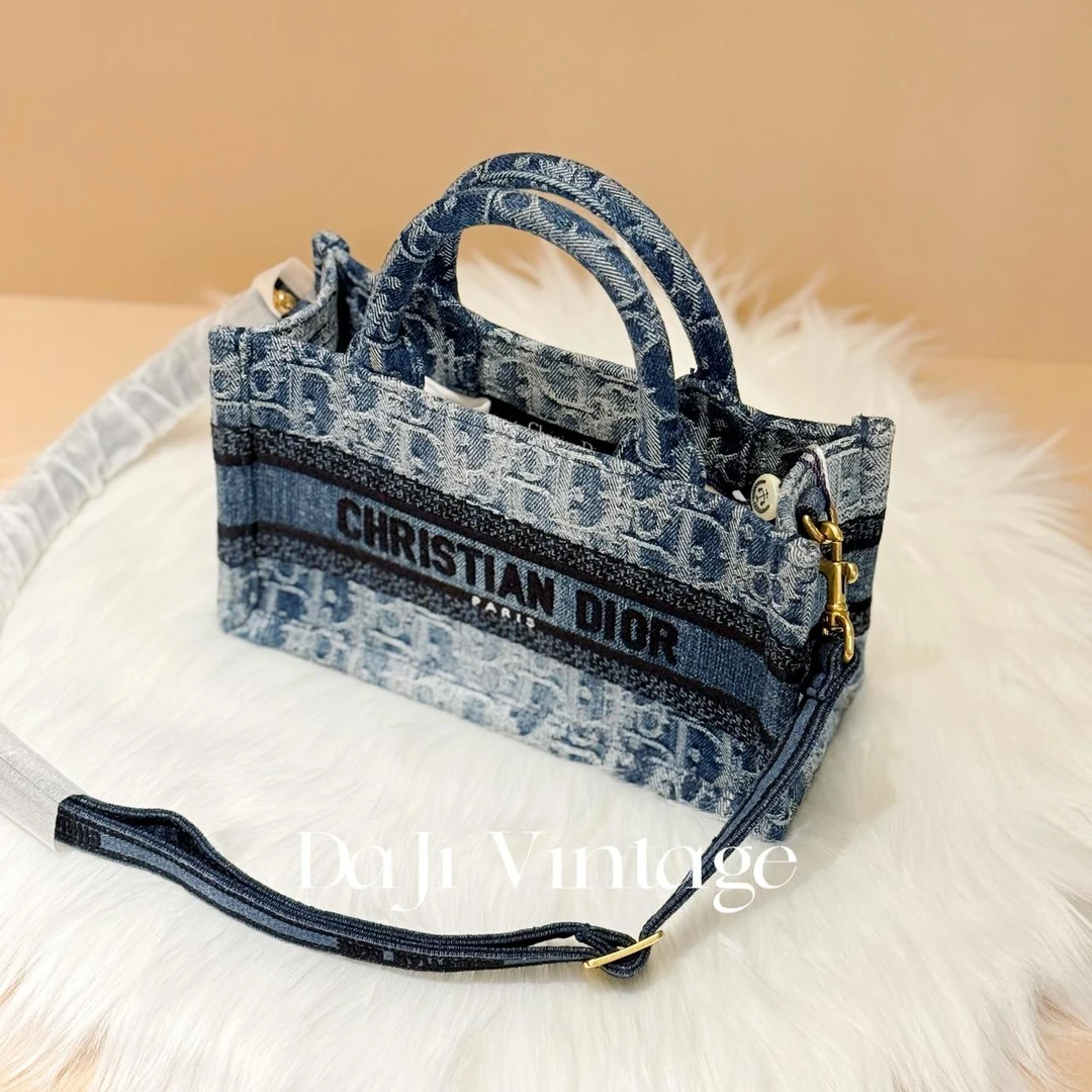 99新 DIOR/迪奥 大吉中古/Dior迪奥渐变丹宁迷你托特斜挎包