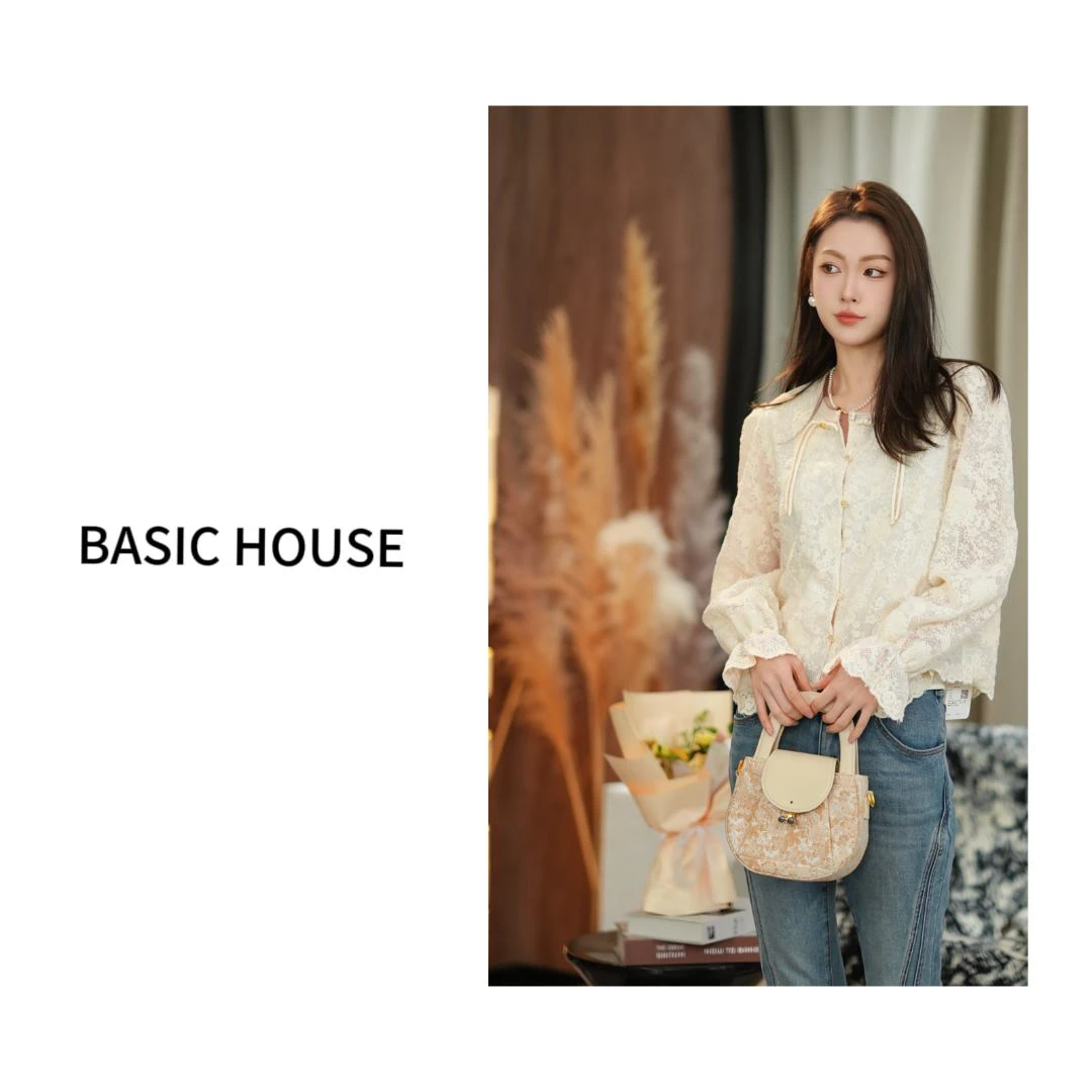 【籽言专属】Basic House/百家好蕾丝气质小香风衬衫-B0624H5N172