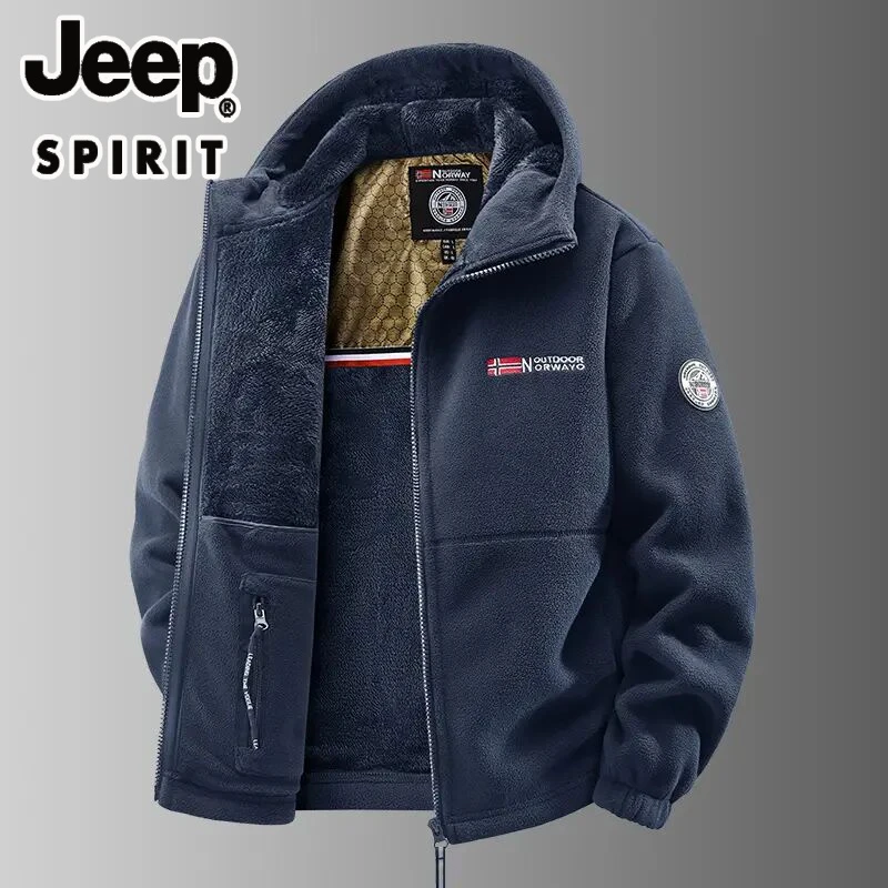 JEEP SPIRIT秋冬季重磅牛货升级款克保暖冬季连帽加厚加绒宽