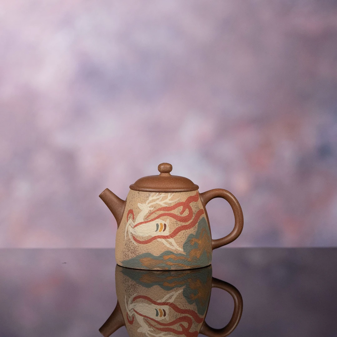 【利贞l九色鹿】原矿段泥 约160cc 手工制 宜兴紫砂壶 茶具SSZS