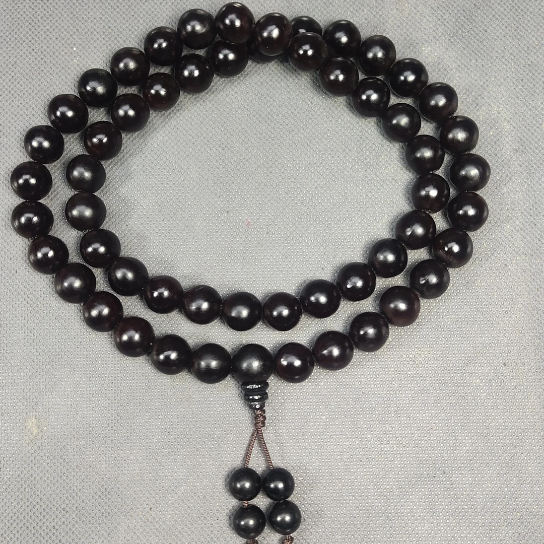 非金属木质项链 无患子饰品长链复古配饰百搭同款黑色颈链长款