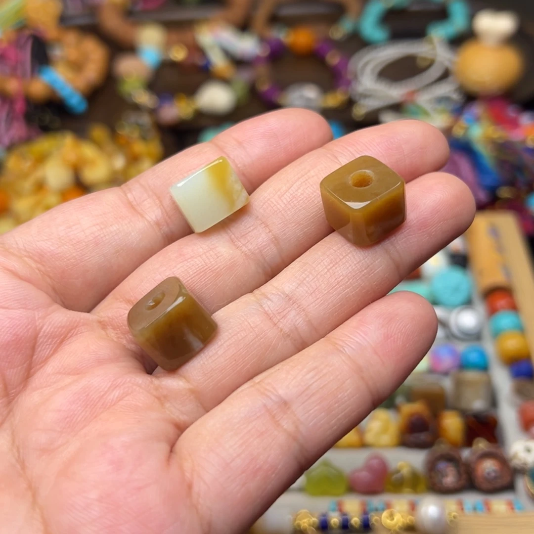 和田玉散珠12mm方糖发一颗