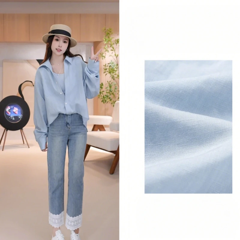 韩版简约时尚假两件长袖衬衫女士2025春季新款小众设计感衬衣上衣