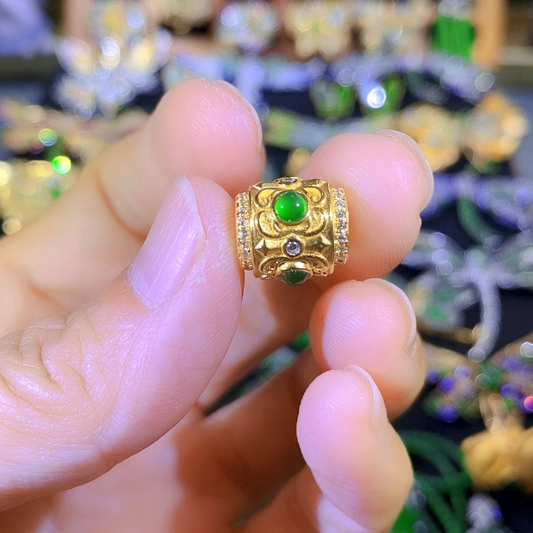 吊坠(不含链)银S925镶嵌翡翠