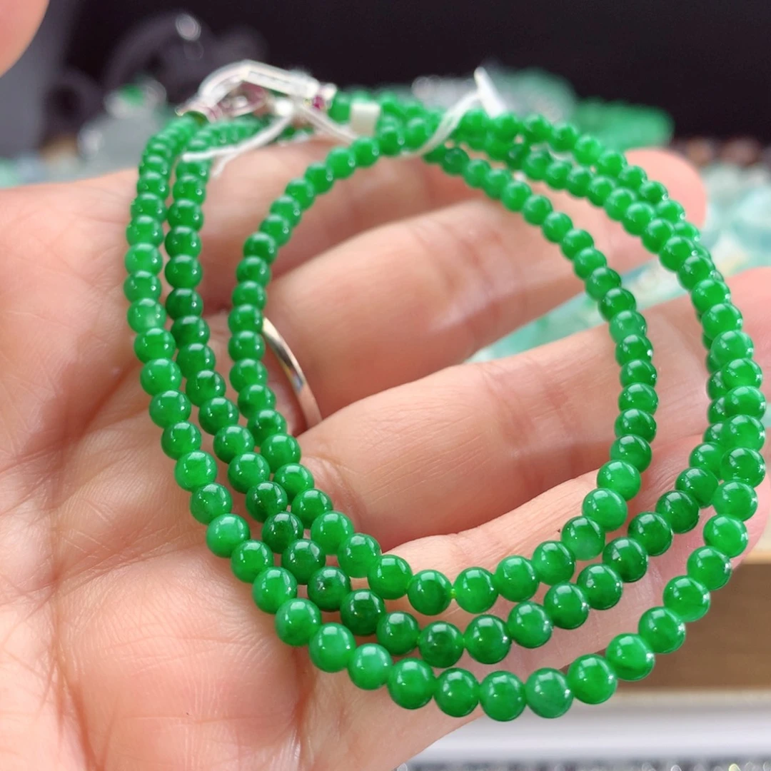 翡翠手串未镶嵌天然缅甸翡翠