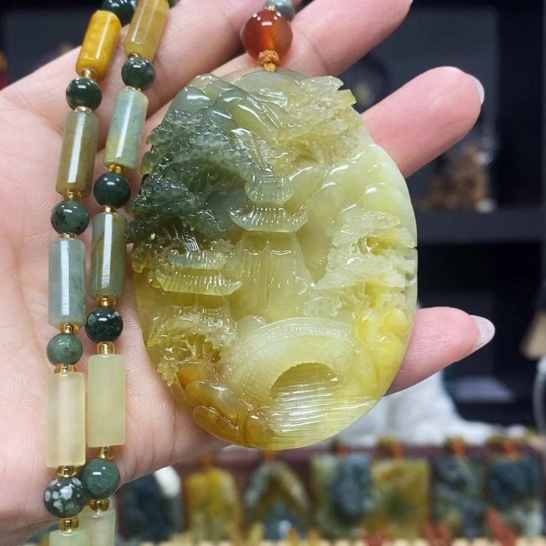 未镶嵌岫玉挂件吊坠项链