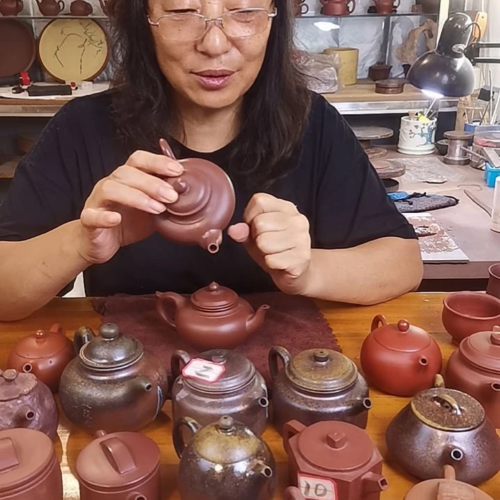 谱***双茶壶紫砂宜兴紫砂半手制作