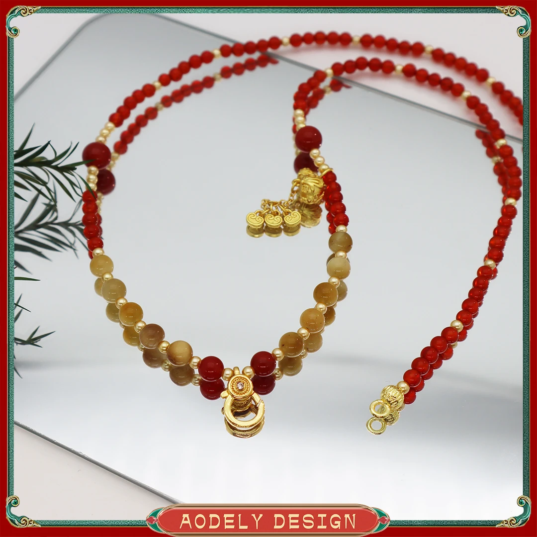 【红系瑭卡配链B】玛瑙精雕葫芦万能扣60cm毛衣链配链X-388单链