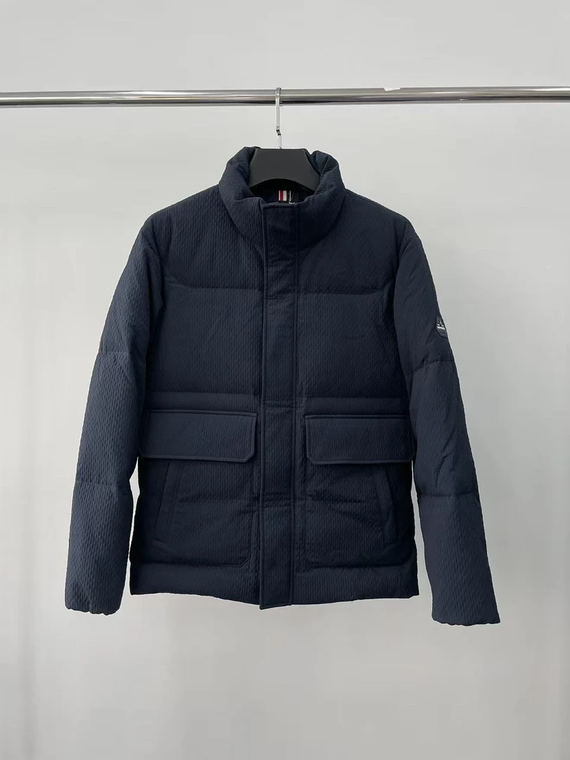 yr637男士冬季海军蓝色休闲时尚立领羽绒服