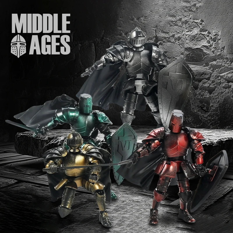 多关节DIY可转动步兵盔甲中世纪战士关节人偶复古拼装玩具摆件