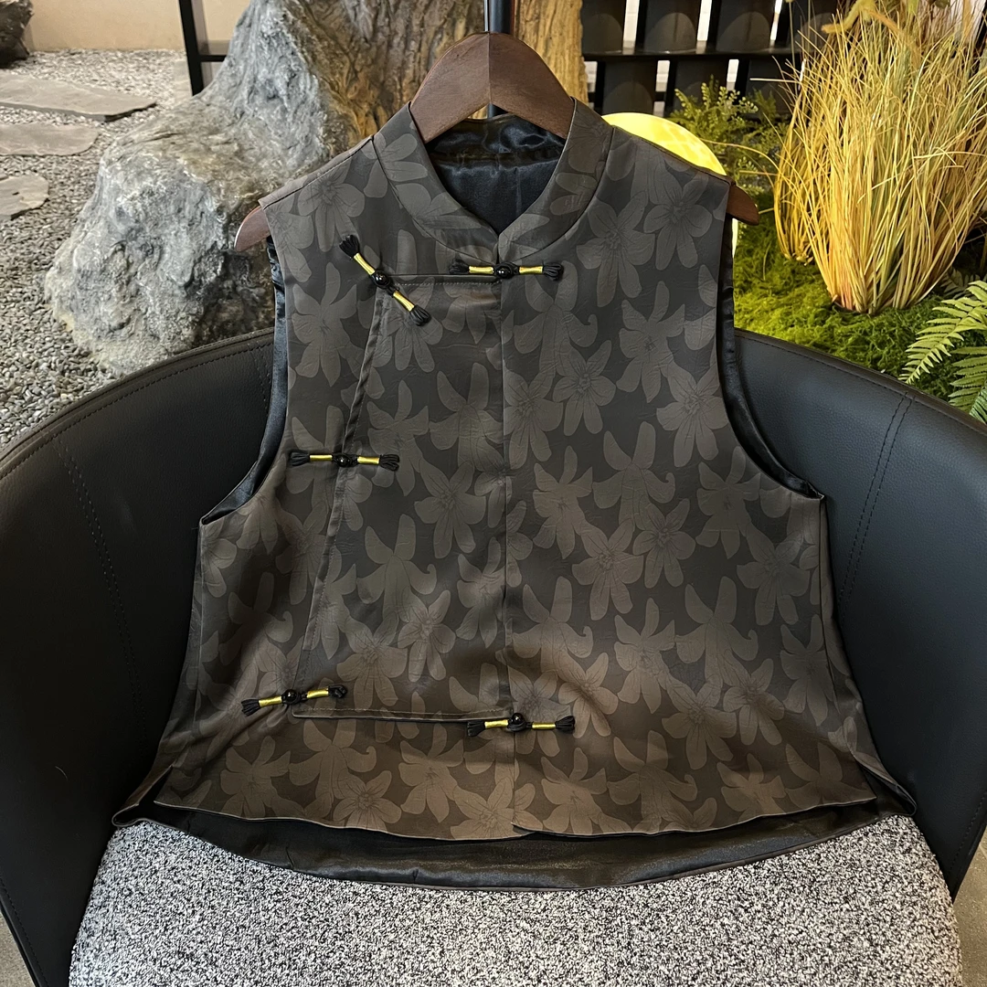 【佰澜】2025新款夏季马甲新中式立领斜襟国风汉服马夹女