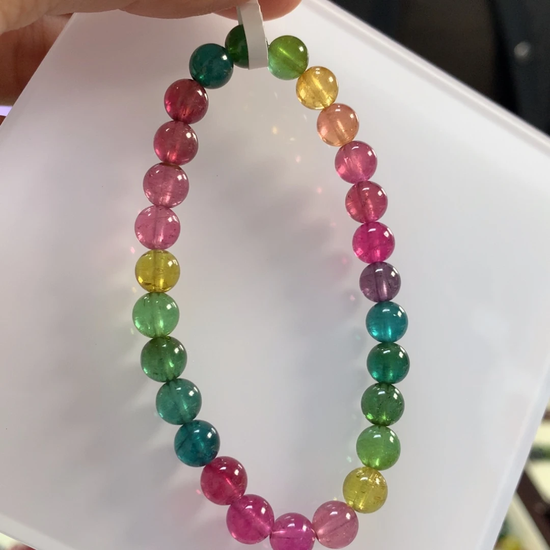 碧玺未镶嵌手链7左右