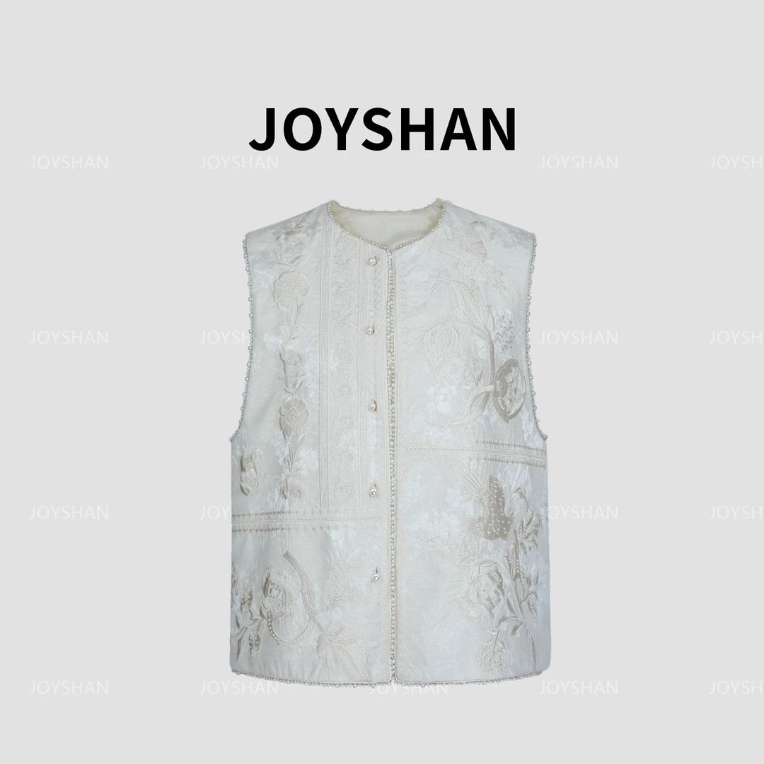 JOYSHAN-2026春款新品白色月光新中式爆款马甲气质国风新中式女装