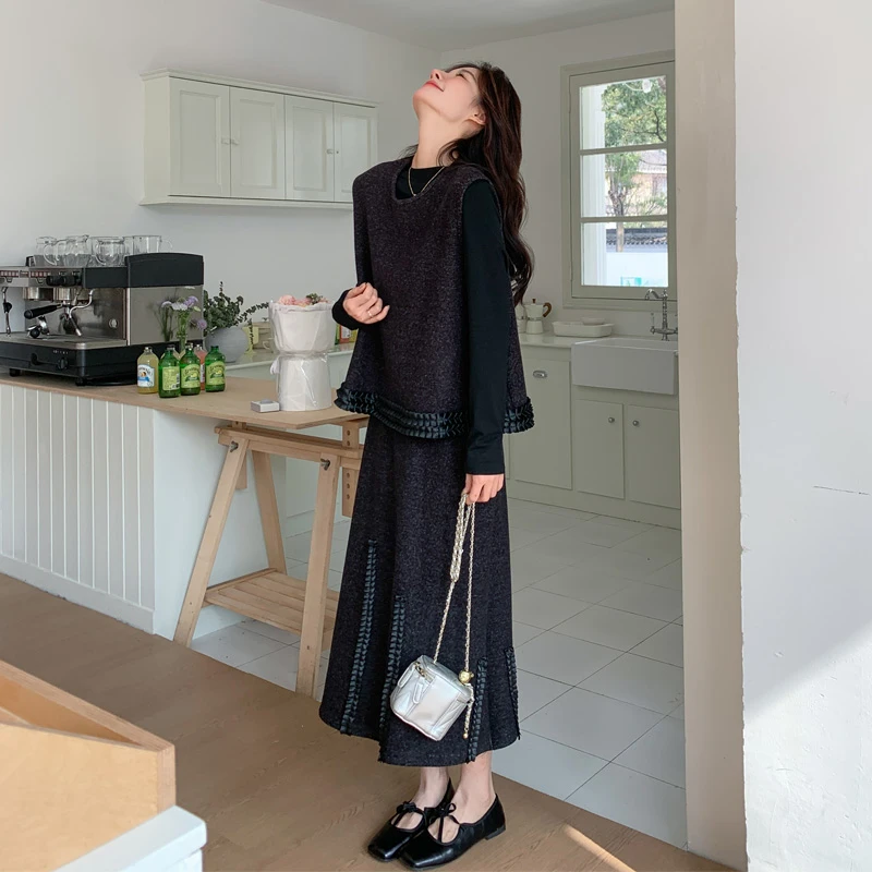 轻熟风套装裙女2025早春新款复古氛围感时髦百搭遮肉显瘦三件套潮