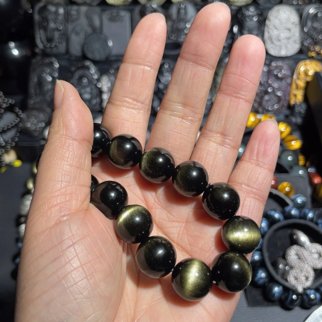 黑曜岩手串未镶嵌主***伟14