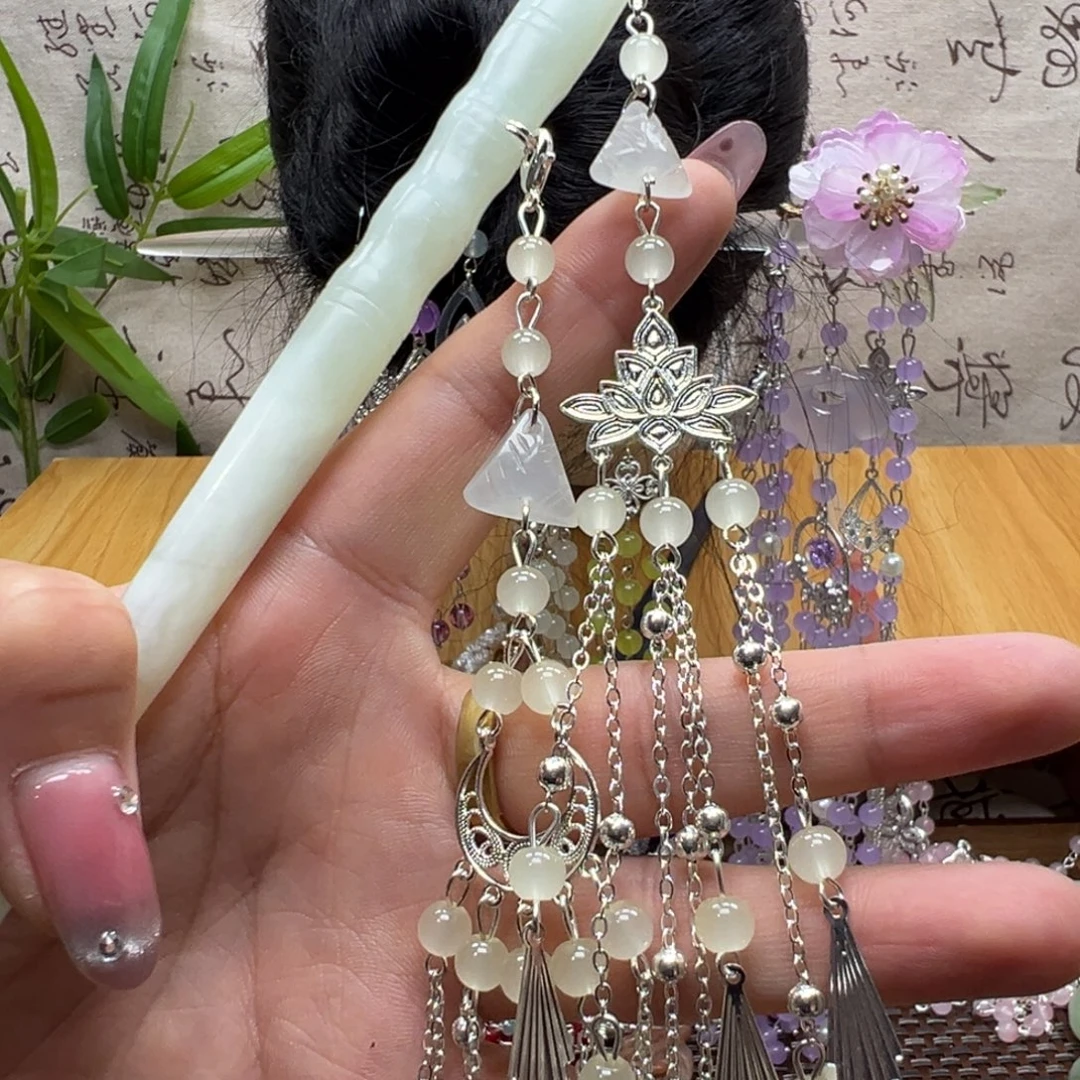 蛇纹石玉合金发饰