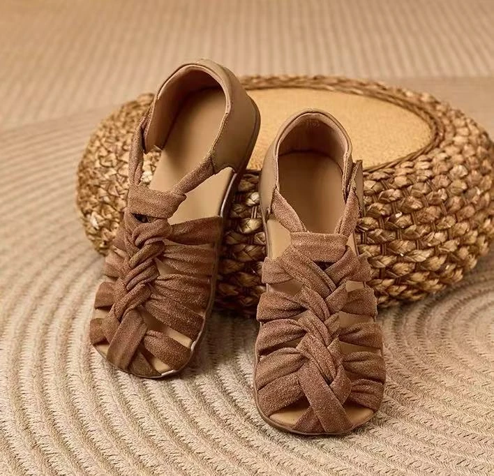 安琪卡洛尼复古休闲时尚百搭镂空套趾罗马凉鞋985