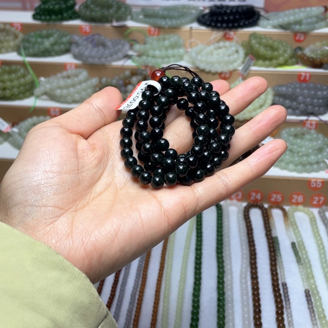 和田玉未镶嵌颈饰6mm