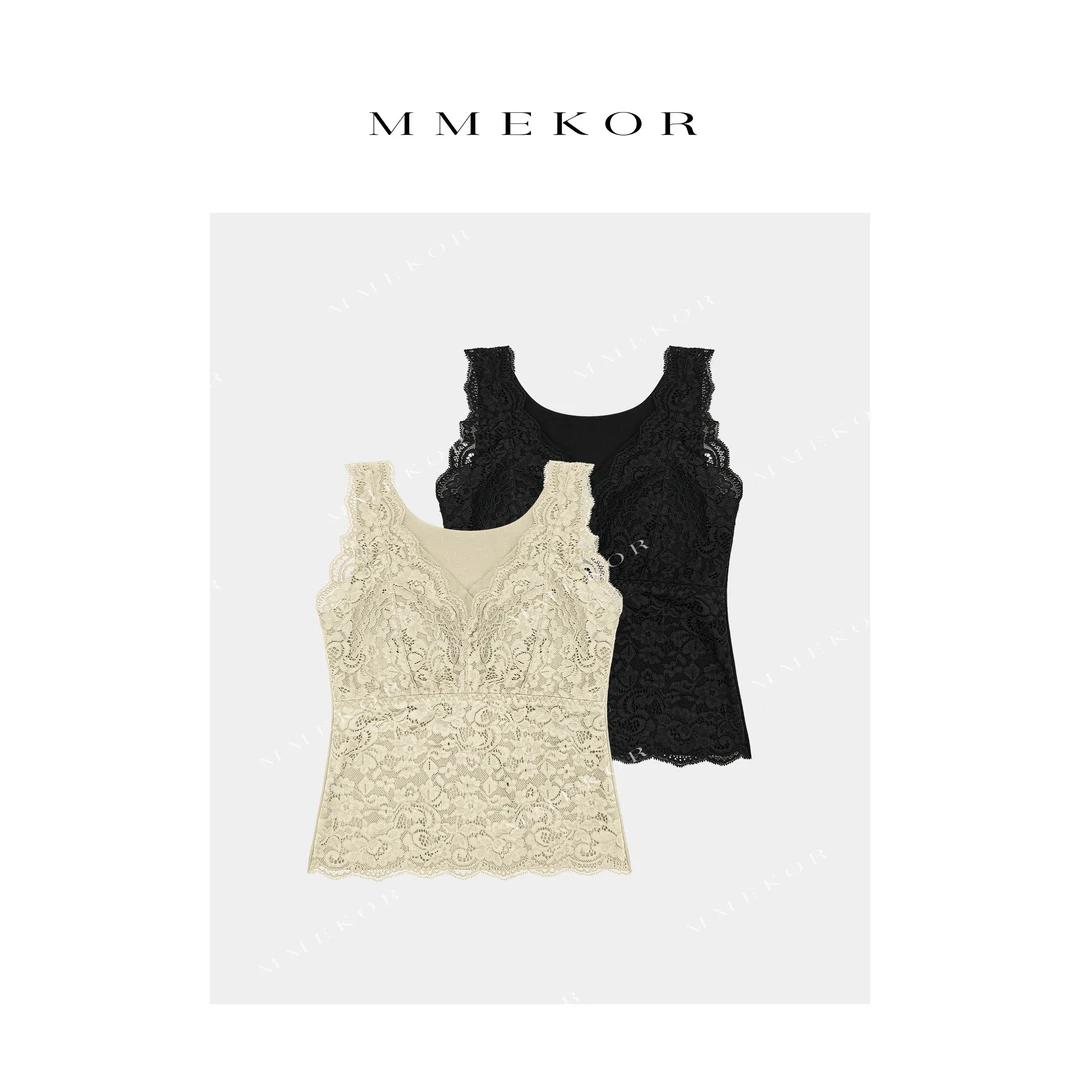MMEKOR“蕾丝美背” 2025新款秋款千金玛德琳精致背心 30700