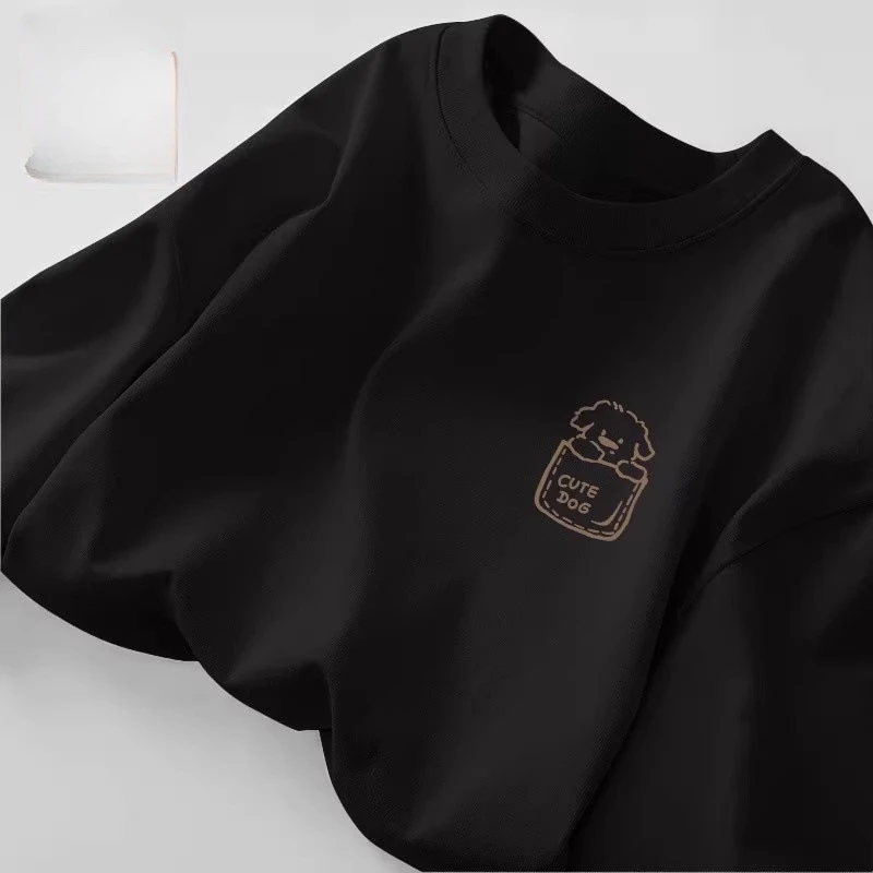 短袖男夏季重磅纯棉休闲宽松半袖圆领情侣t恤潮流体恤潮流T恤tee