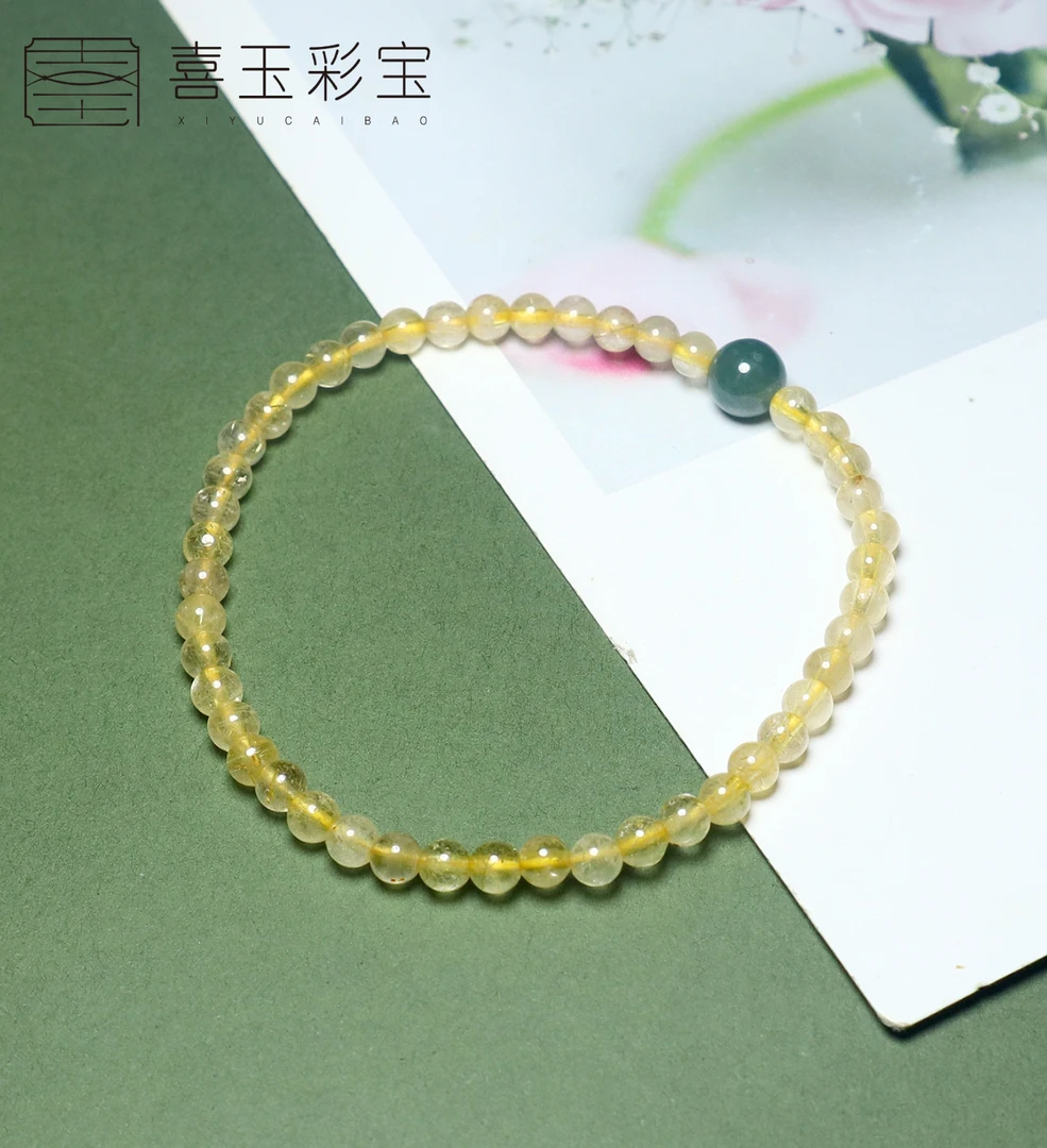 黄水晶小米珠单圈手串1440