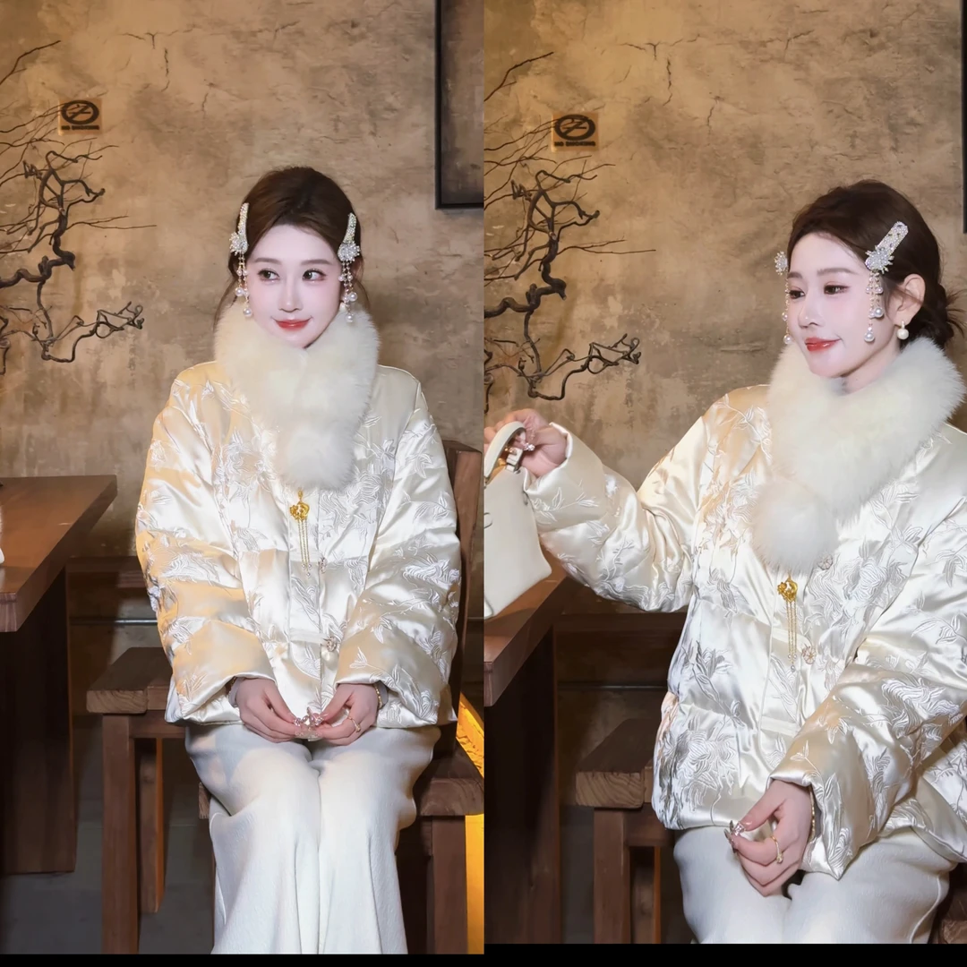 【婷婷】《恍若一梦》 私服刺绣光泽感华服水貂羽绒服外套TT2SDTZ2680